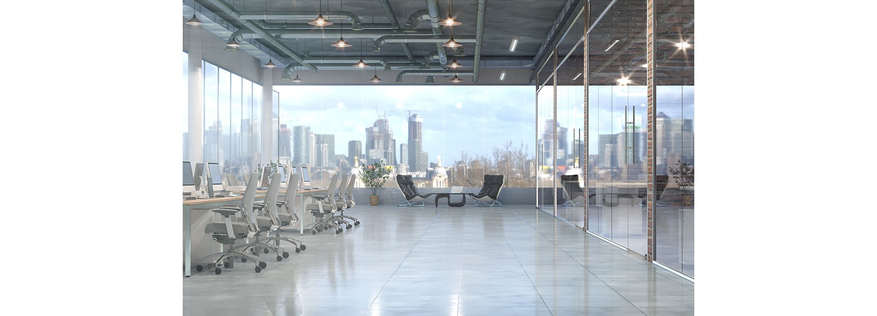 Modern office interior. 3d illustration