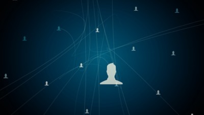 connected avatars of men and women, illustration of network for communication, business relations, social media, community connections, 3D illustration