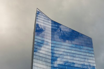 Cloud reflected in buiding windows