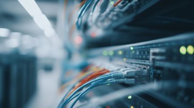 Close-up of multicolored electrical computer cables, Network, HPE | DXC Technology