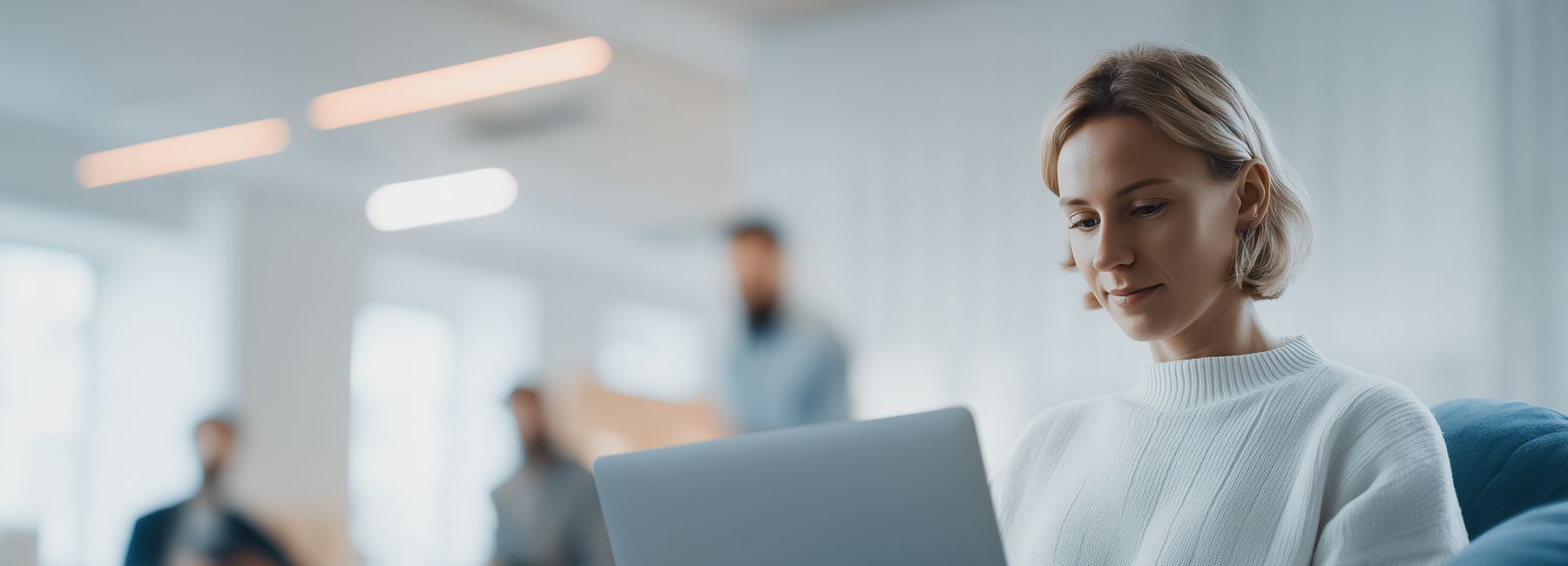 Woman doing data search on laptop, Building an AI agent fabric on Snowflake | DXC Technology Insights