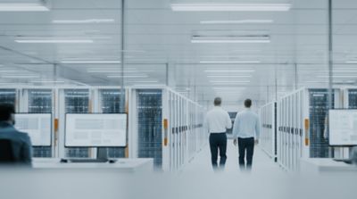 People in a data center | DXC Technology 