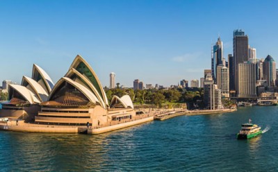 View of Sydney Opera House across Sydney Harbor, Ventia | DXC Technology Customer Story