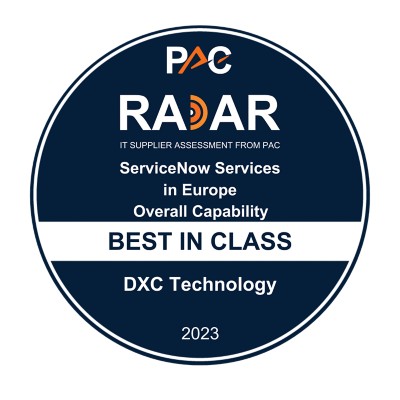 ServiceNow Services in Europe 2023 Overall Capability Pac Innovation Report badge