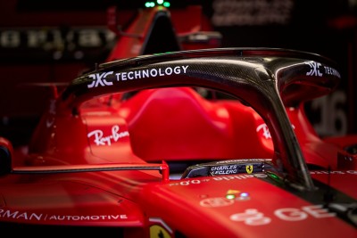 Ferrari F1 car with DXC logo