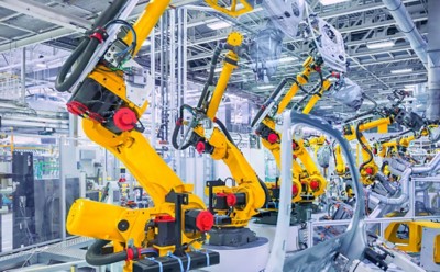 Robots in a car plant