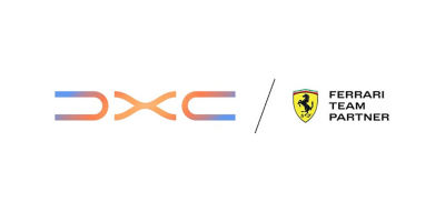 DXC-branded Ferrari Formula 1 race car on track during motorsport event | DXC Technology Partners